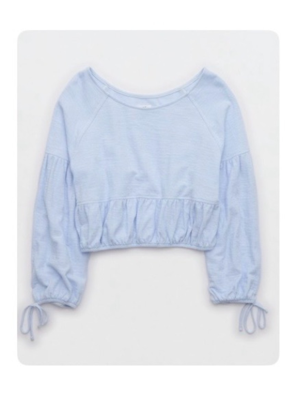 Aerie Endless Summer Cropped Sweatshirt-XL-
Eyelet Blue